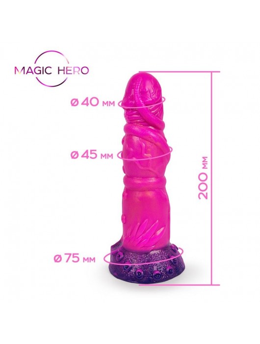 Розовый рельефный фантазийный фаллоимитатор - 20 см. - Bior toys - купить с доставкой в Долгопрудном