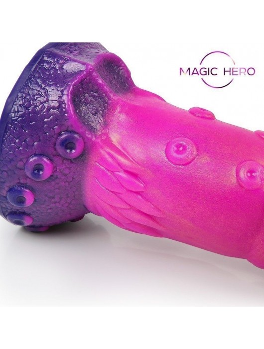 Розовый рельефный фантазийный фаллоимитатор - 20 см. - Bior toys - купить с доставкой в Долгопрудном