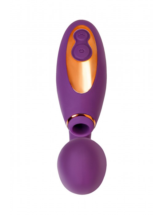 Фиолетовый вибромассажер с клиторальной стимуляцией Megam - ToyFa