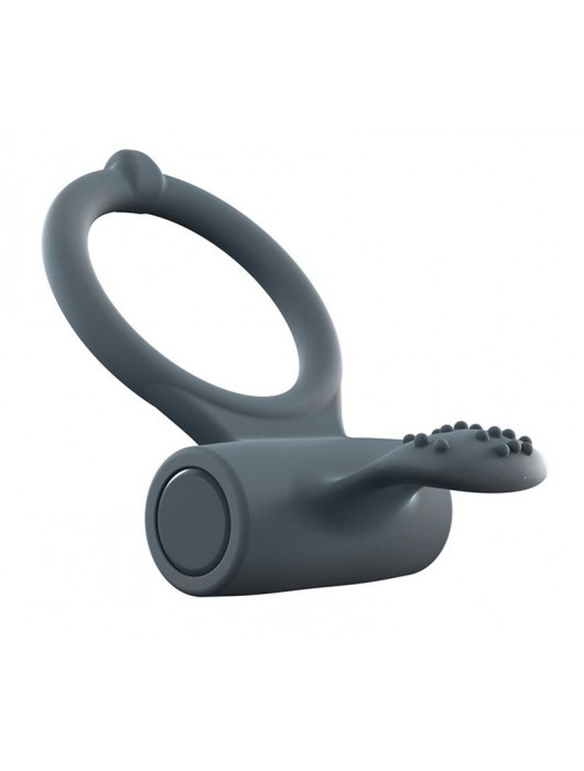 Серое перезаряжаемое эрекционное кольцо с вибрацией Power Clit - Dorcel - в Долгопрудном купить с доставкой