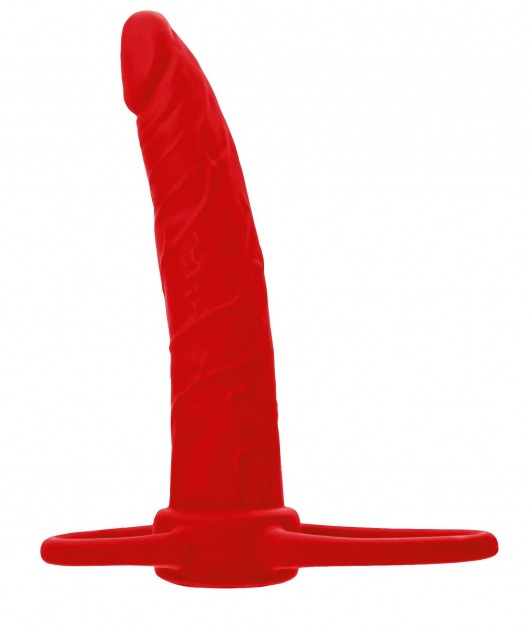Красная насадка на пенис для двойного проникновения Black Red - 16,5 см. - ToyFa - купить с доставкой в Долгопрудном
