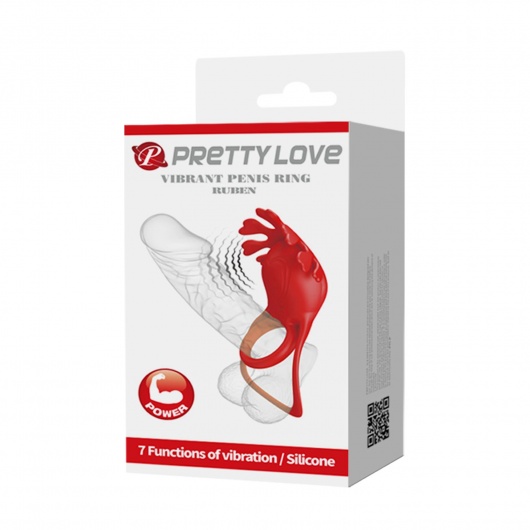 Красное эрекционное кольцо с вибрацией Ruben - Baile - в Долгопрудном купить с доставкой