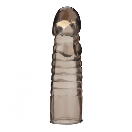 Дымчатая насадка-удлинитель Ribbed Realistic Penis Enhancing Sleeve Extension - 15,2 см. - BlueLine - в Долгопрудном купить с доставкой
