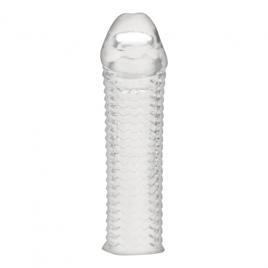 Текстурированная насадка на пенис Clear Textured Penis Enhancing Sleeve Extension - 16,5 см. - BlueLine - в Долгопрудном купить с доставкой
