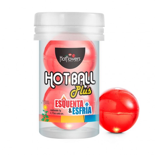 Лубрикант на масляной основе Hot Ball Plus с охлаждающе-разогревающим эффектом (2 шарика по 3 гр.) - HotFlowers - купить с доставкой в Долгопрудном