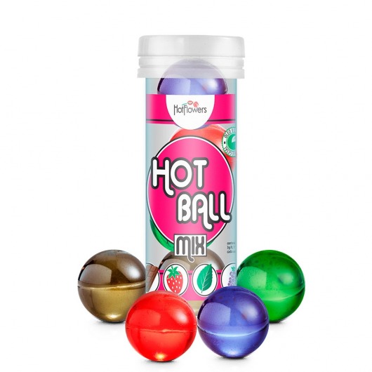 Ароматизированный лубрикант Hot Ball Mix на масляной основе (4 шарика по 3 гр.) - HotFlowers - купить с доставкой в Долгопрудном
