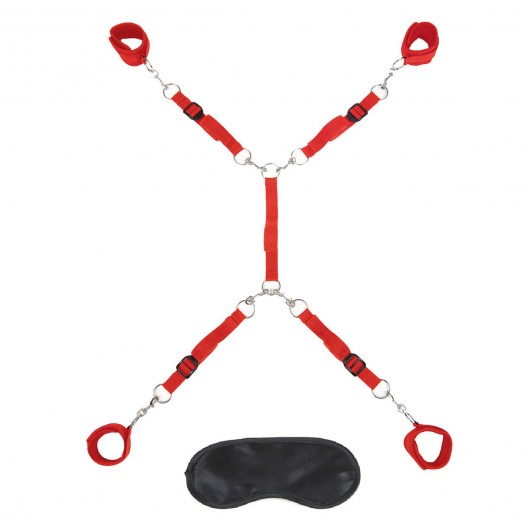Красная фиксация на матрас Classic Bedspreader - Lux Fetish - купить с доставкой в Долгопрудном