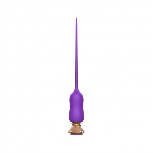 Фиолетовый тонкий стимулятор Nipple Vibrator - 23 см. - I-MOON - купить с доставкой в Долгопрудном