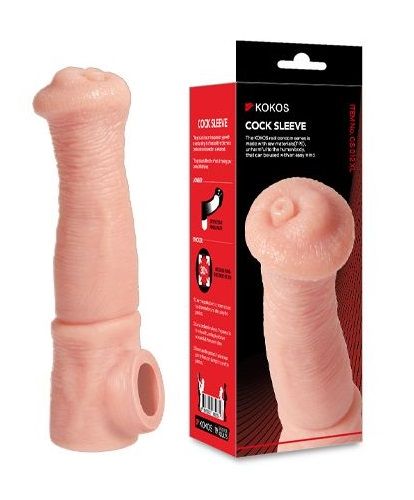 Телесная фантазийная насадка на член Cock Sleeve Size L - KOKOS - в Долгопрудном купить с доставкой