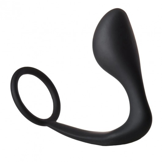Черное эрекционное кольцо с анальной пробкой Anal Plug With Cockring - Dream Toys - в Долгопрудном купить с доставкой