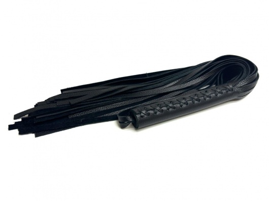 Черная многохвостовая плеть из мягкой кожи - 57 см. - БДСМ Арсенал - купить с доставкой в Долгопрудном