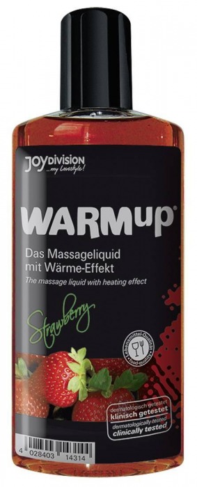 Разогревающее масло WARMup Strawberry - 150 мл. - Joy Division - купить с доставкой в Долгопрудном