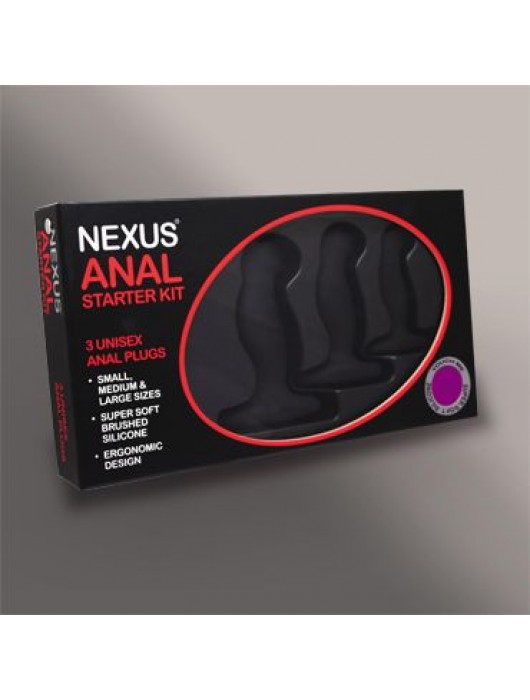 Набор из 3 массажеров простаты чёрного цвета NEXUS ANAL STARTER KIT - Nexus Range - в Долгопрудном купить с доставкой