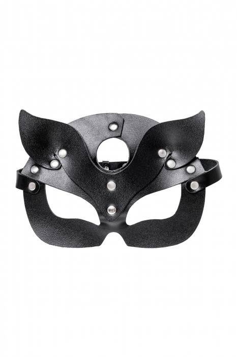Черная кожаная рельефная маска кошки - Pecado - купить с доставкой в Долгопрудном
