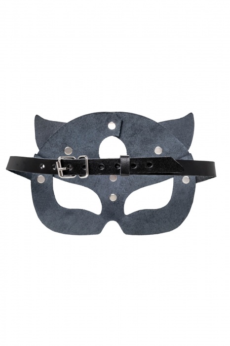 Черная кожаная рельефная маска кошки - Pecado - купить с доставкой в Долгопрудном