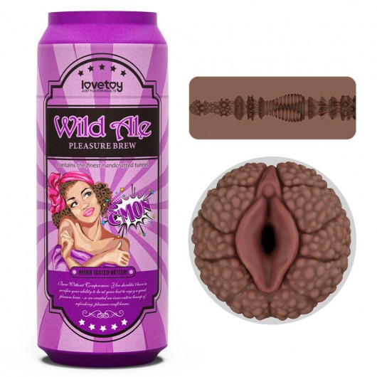 Коричневый мастурбатор-вагина Pleasure Brew Masturbator-Wild Ale в банке - Lovetoy - в Долгопрудном купить с доставкой
