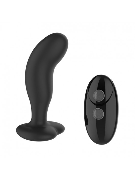 Черный анальный вибратор с пультом ДУ - I-MOON