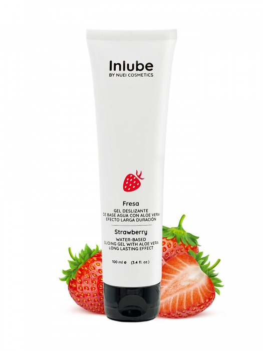 Лубрикант на водной основе Nuei Inlube с алоэ вера и ароматом клубники - 100 мл. - Nuei cosmetics - купить с доставкой в Долгопрудном