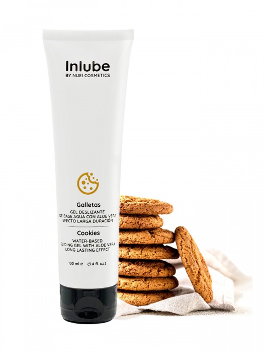 Лубрикант на водной основе Nuei Inlube с алоэ вера и ароматом печенья - 100 мл. - Nuei cosmetics - купить с доставкой в Долгопрудном