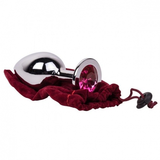 Большой стальной плаг с розовым кристаллом Pink Bubble Gum - 9,5 см. - Erotic Fantasy - купить с доставкой в Долгопрудном
