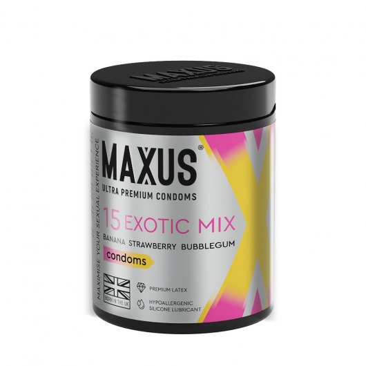 Цветные ароматизированные презервативы MAXUS Exotic Mix - 15 шт. - Maxus - купить с доставкой в Долгопрудном