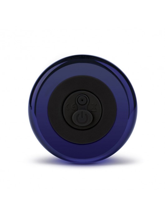 Синий стеклянный изогнутый вибратор - 11 см. - Glas