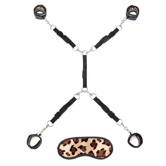 Леопардовая фиксация на матрас для рук и ног Classic Bedspreader - Lux Fetish - купить с доставкой в Долгопрудном
