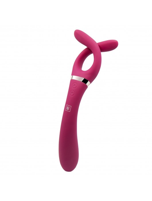 Бордовый двусторонний стимулятор Aster - 28,2 см. - HOT planet