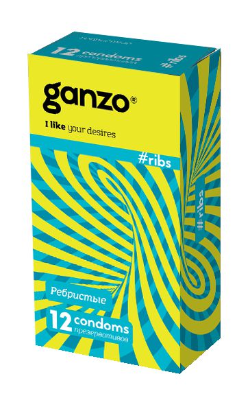Презервативы с ребристой структурой Ganzo Ribs - 12 шт. - Ganzo - купить с доставкой в Долгопрудном