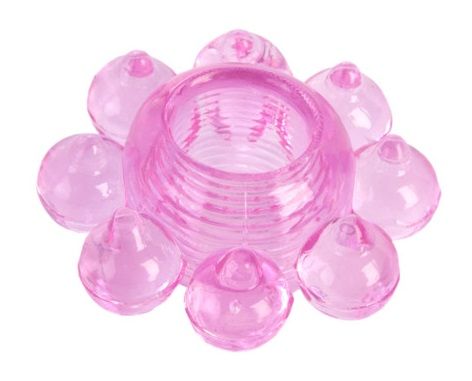 Розовое гелевое эрекционное кольцо-цветок - Toyfa Basic - в Долгопрудном купить с доставкой