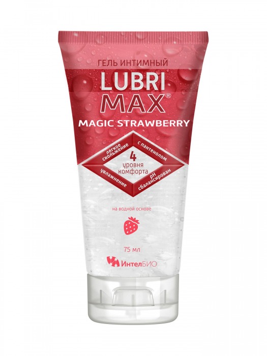 Интимный гель-смазка на водной основе Lubrimax Magic Strawberry - 75 мл. - ИнтелБИО - купить с доставкой в Долгопрудном
