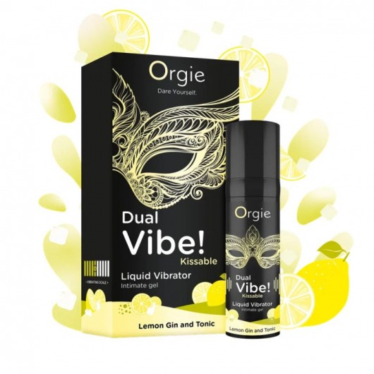Съедобный жидкий вибратор Dual Vibe! со вкусом лимонного джина с тоником - 15 мл. - ORGIE - купить с доставкой в Долгопрудном