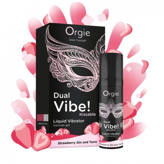 Съедобный жидкий вибратор Dual Vibe! со вкусом клубничного джина с тоником - 15 мл. - ORGIE - купить с доставкой в Долгопрудном