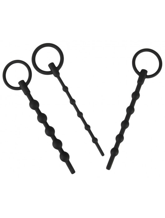 Набор из 3 черных силиконовых уретральных стимуляторов Training Set - Orion - купить с доставкой в Долгопрудном