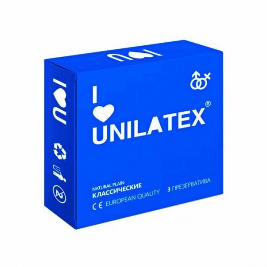 Классические презервативы Unilatex Natural Plain - 3 шт. - Unilatex - купить с доставкой в Долгопрудном