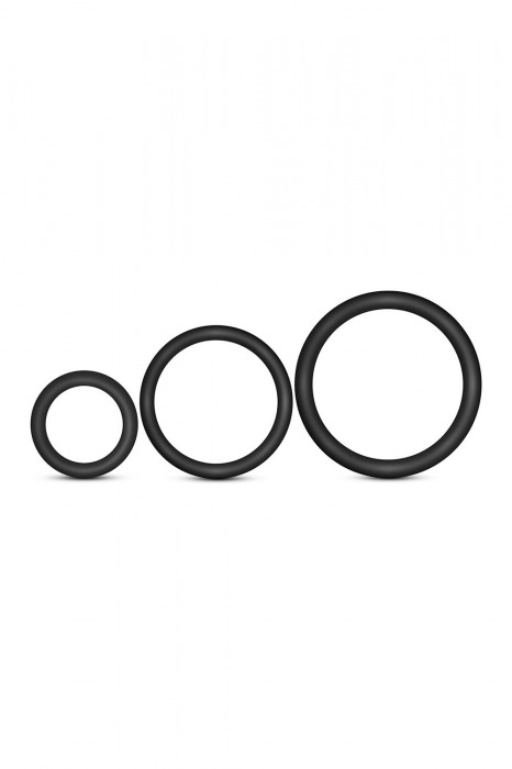 Набор из 3 черных эрекционных колец Cock Ring Set - Blush Novelties - в Долгопрудном купить с доставкой