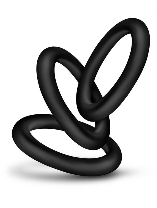 Набор из 3 черных эрекционных колец Black Small Penis Rings - Blush Novelties - в Долгопрудном купить с доставкой
