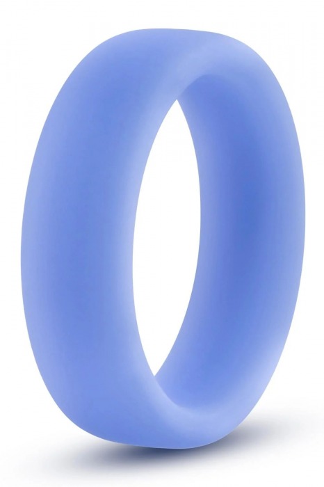 Голубое люминесцентное кольцо Silicone Glo Cock Ring - Blush Novelties - в Долгопрудном купить с доставкой