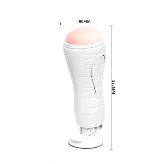 Мастурбатор-вагина Flora White с присоской и 12 режимами вибрации - Baile - в Долгопрудном купить с доставкой