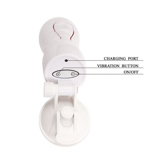 Мастурбатор-вагина Flora White с присоской и 12 режимами вибрации - Baile - в Долгопрудном купить с доставкой