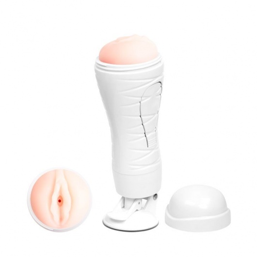 Мастурбатор-вагина Flora White с присоской и 12 режимами вибрации - Baile - в Долгопрудном купить с доставкой