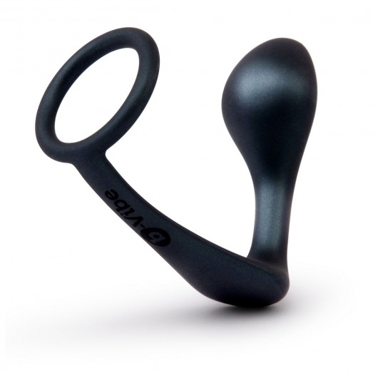 Черное эрекционное кольцо со стимулятором простаты Ringer Cock Ring   Plug - b-Vibe - в Долгопрудном купить с доставкой