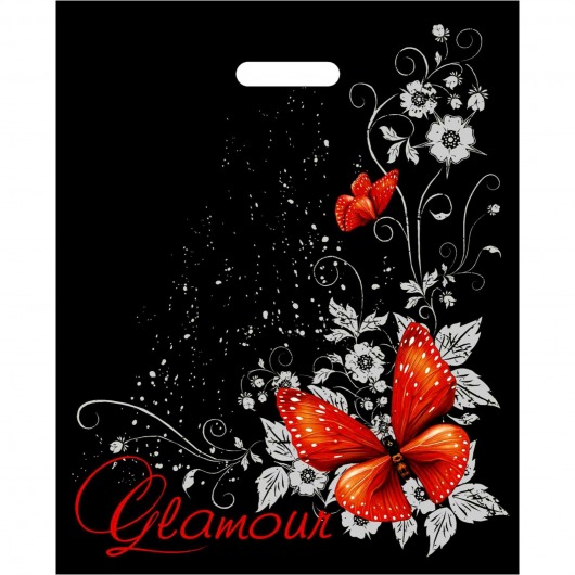 Черный пакет Glamour с вырубной ручкой (38х47 см) - Сима-Ленд - купить с доставкой в Долгопрудном