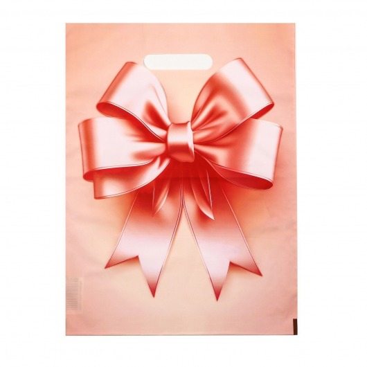 Пакет с принтом в виде банта с вырубной ручкой (30х40 см) - Сима-Ленд - купить с доставкой в Долгопрудном
