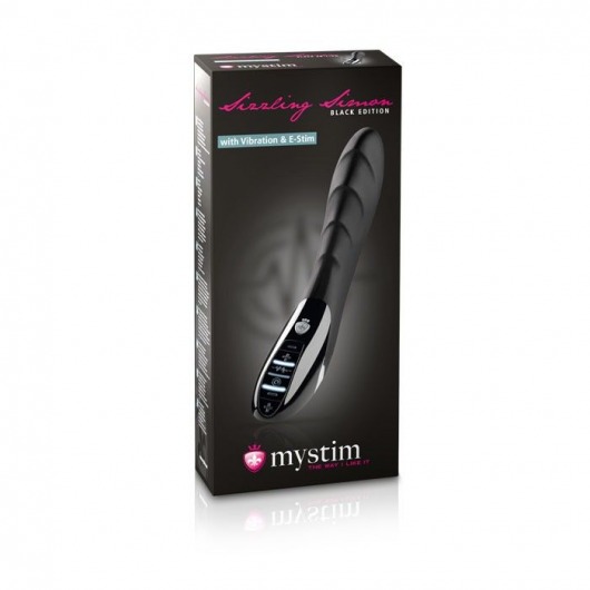 Вибратор с электростимуляцией Sizzling Simon Black Edition - 27 см. - MyStim - купить с доставкой в Долгопрудном