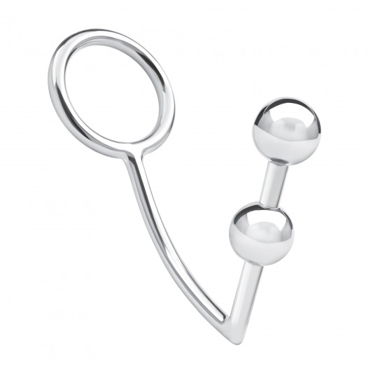 Кольцо на пенис с анальным стимулятором Two Bead Stainless Steel Anal Hook   Cock Ring - BlueLine - в Долгопрудном купить с доставкой