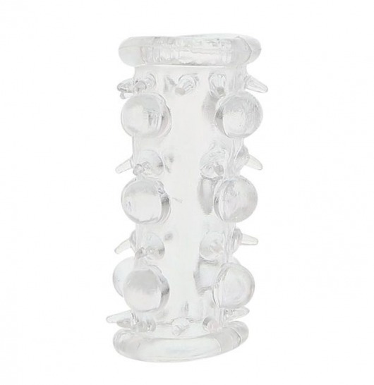 Прозрачная насадка на пенис с шипами и бугорками JELLY JOY LUST CLUSTER CLEAR - Dream Toys - в Долгопрудном купить с доставкой