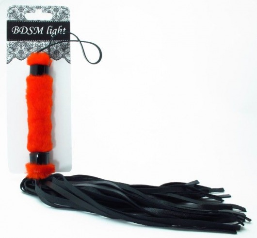 Нежная плеть с красным мехом BDSM Light - 43 см. - БДСМ Арсенал - купить с доставкой в Долгопрудном