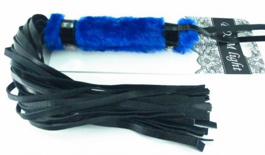 Нежная плеть с синим мехом BDSM Light - 43 см. - БДСМ Арсенал - купить с доставкой в Долгопрудном