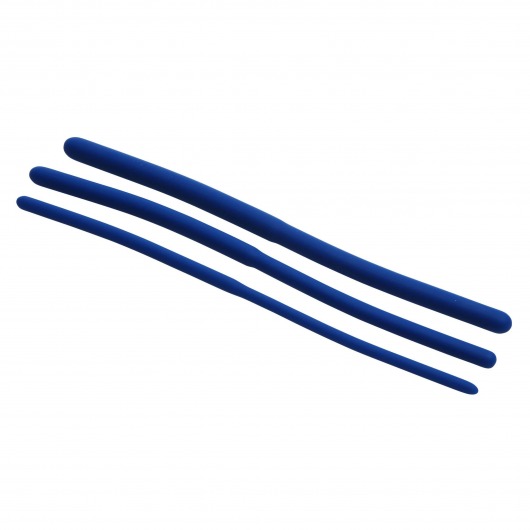Набор из 3 синих силиконовых уретральных расширителей Invasion Silicone Urethral Sound Trainer Set - XR Brands - купить с доставкой в Долгопрудном